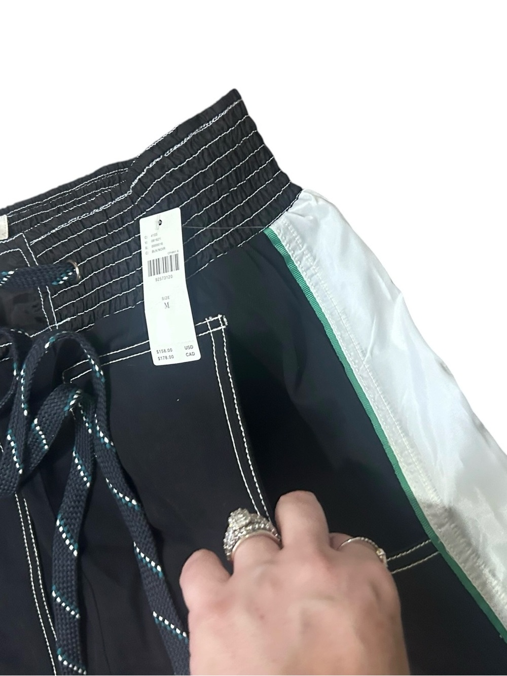 Anthropologie Pilcro Reworked Wide-Leg Sport Pants /black white statement pants - Picture 5 of 6